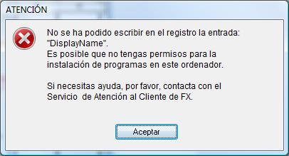 Registro error